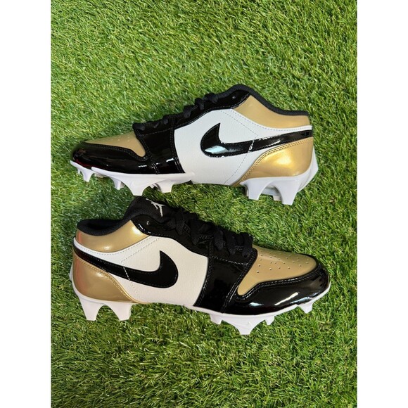 Nike Jordan 1 Low TD Cleat Patent Gold Toe Football Cleats Men 10.5 FJ6245-701 main image 6